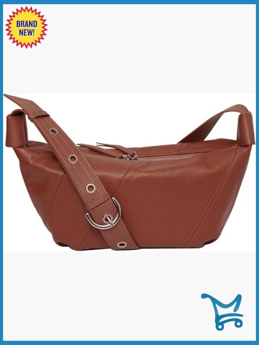 Genuine Leather Hobo Crossbody Bag Adjustable Strap Lightweight Spacious